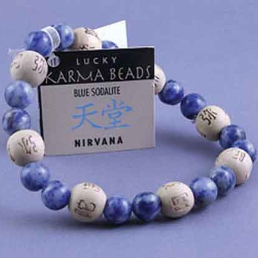 Zorbitz Karmalogy Lucky Karma Bead Bracelet Unisex Stretch Nirvana Blue Sodalite